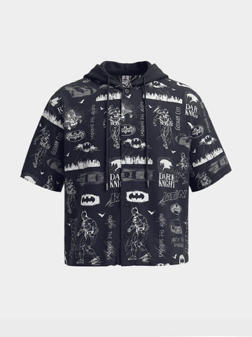Men's Black Boxy Fit  Batman Character Shirt