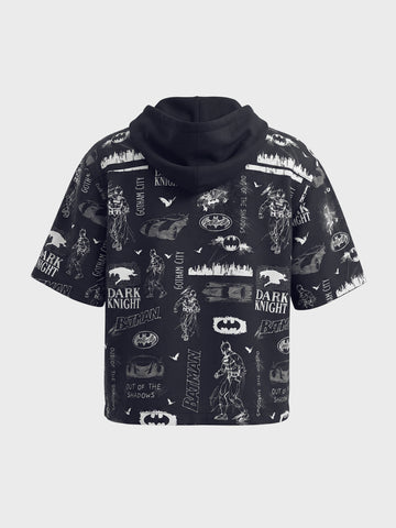 Men's Black Boxy Fit  Batman Character Shirt