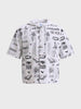Men's White Boxy Fit  Batman Character Shirt