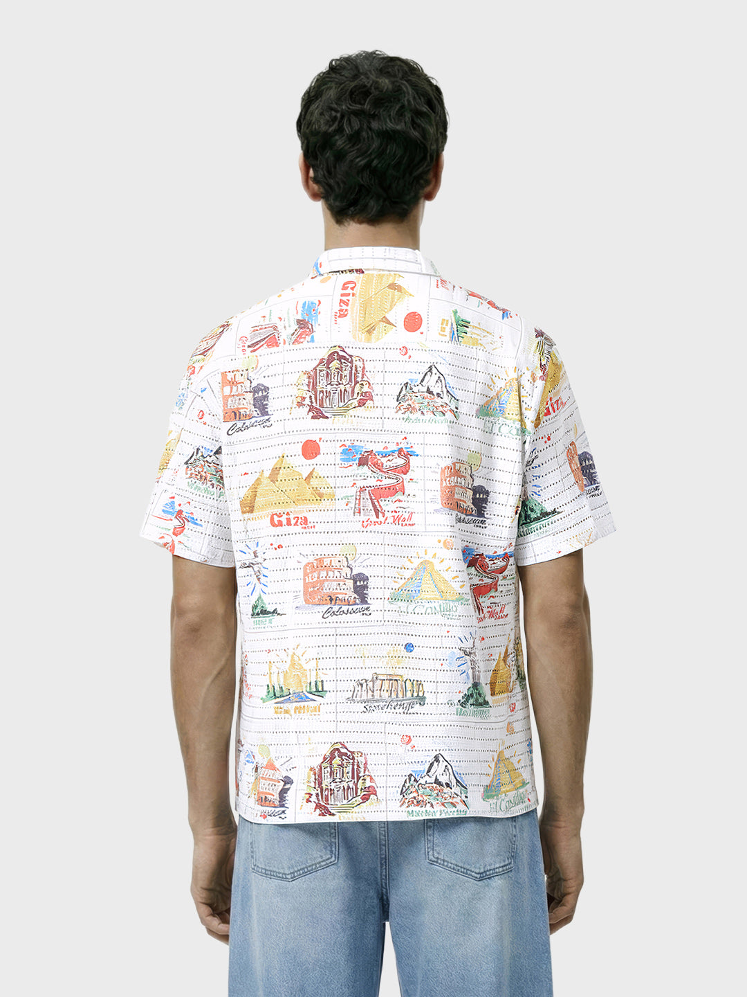 Men's White Relaxed Fit Resort Wear Shirt