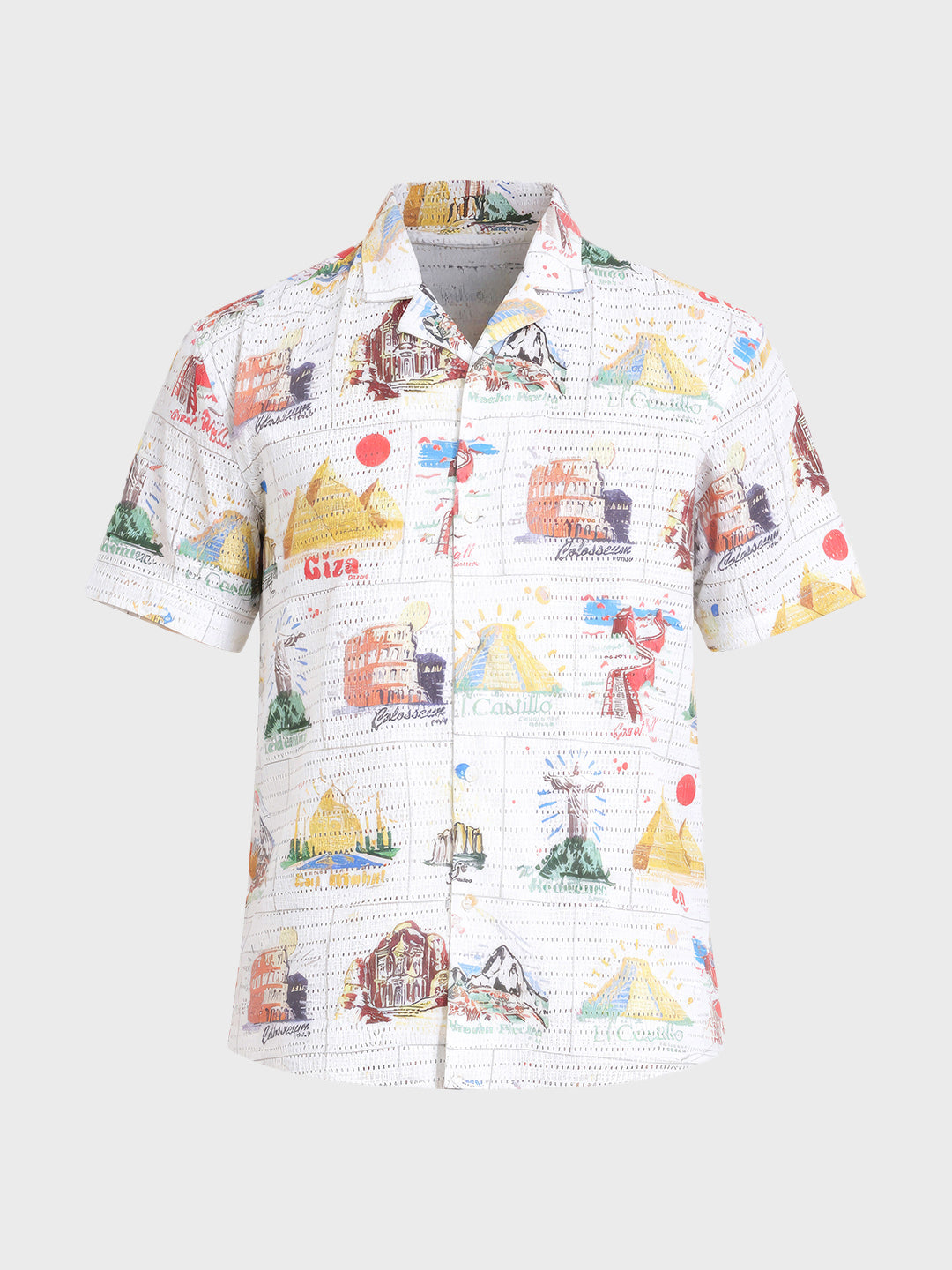 Men's White Relaxed Fit Resort Wear Shirt