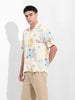 Men's White Relaxed Fit Resort Wear Shirt