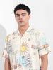 Men's White Relaxed Fit Resort Wear Shirt