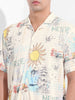Men's White Relaxed Fit Resort Wear Shirt