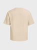 Men's Beige Boxy Fit Textured Casual T-Shirt