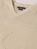 Men's Beige Boxy Fit Textured Casual T-Shirt
