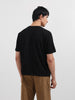Men's Black Boxy Fit Textured Casual T-Shirt