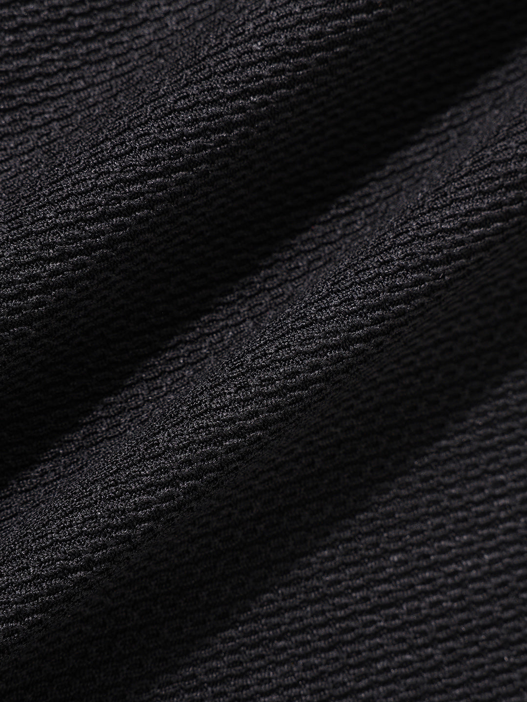 Men's Black Boxy Fit Textured Casual T-Shirt