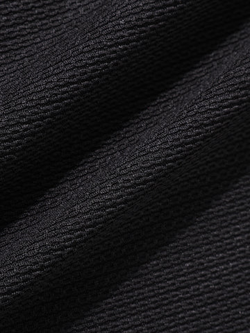 Men's Black Boxy Fit Textured Casual T-Shirt