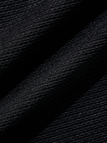 Men's Black Boxy Fit Textured Casual T-Shirt