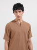 Men's Beige Boxy Fit Textured Casual T-Shirt