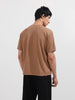Men's Beige Boxy Fit Textured Casual T-Shirt