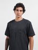 Men's Grey Boxy Fit Textured Casual T-Shirt