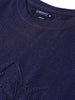 Men's Blue Boxy Fit Textured Casual T-Shirt