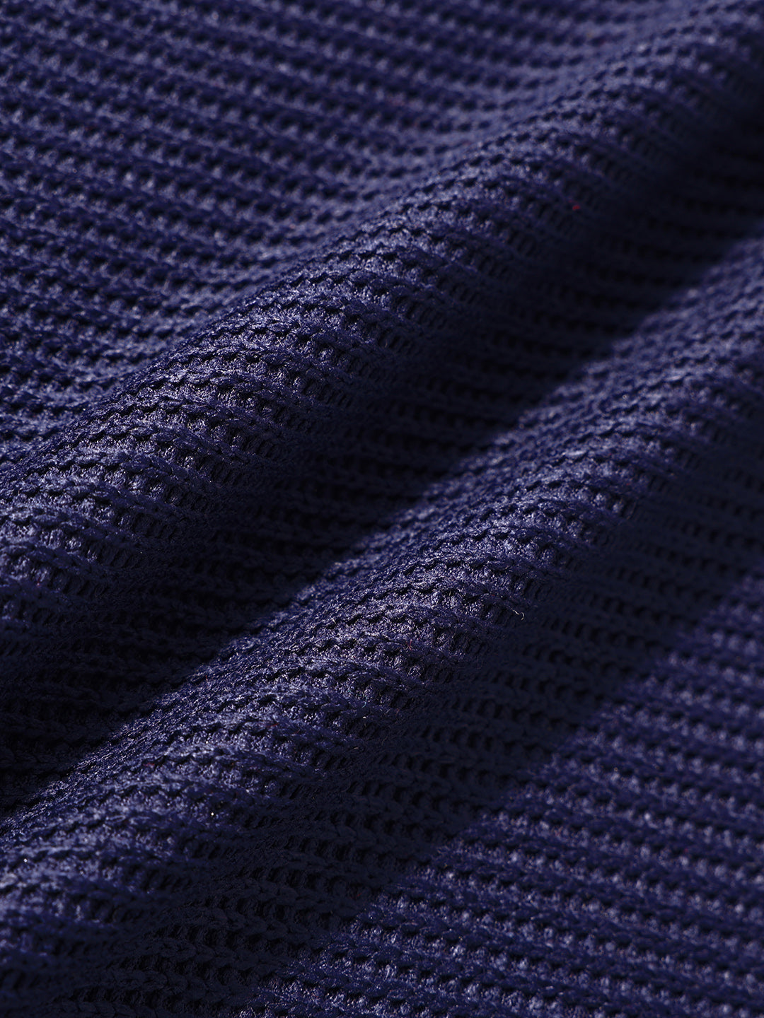 Men's Blue Boxy Fit Textured Casual T-Shirt