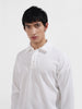 Men's White Boxy Fit Textured Casual T-Shirt