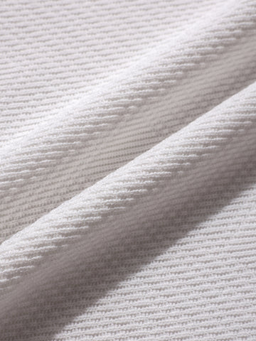 Men's White Boxy Fit Textured Casual T-Shirt