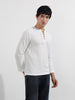 Men's White Regular Fit Textured Casual T-Shirt