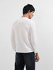 Men's White Regular Fit Textured Casual T-Shirt