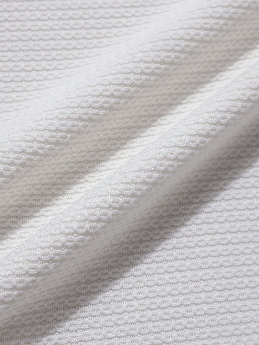 Men's White Regular Fit Textured Casual T-Shirt