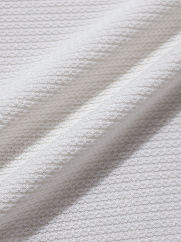 Men's White Regular Fit Textured Casual T-Shirt