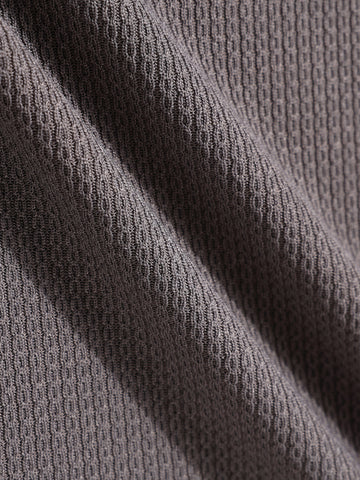 Men's Grey Regular Fit Textured Casual T-Shirt