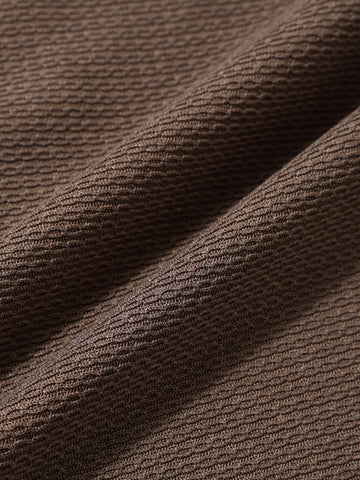 Men's Brown Regular Fit Textured Casual T-Shirt