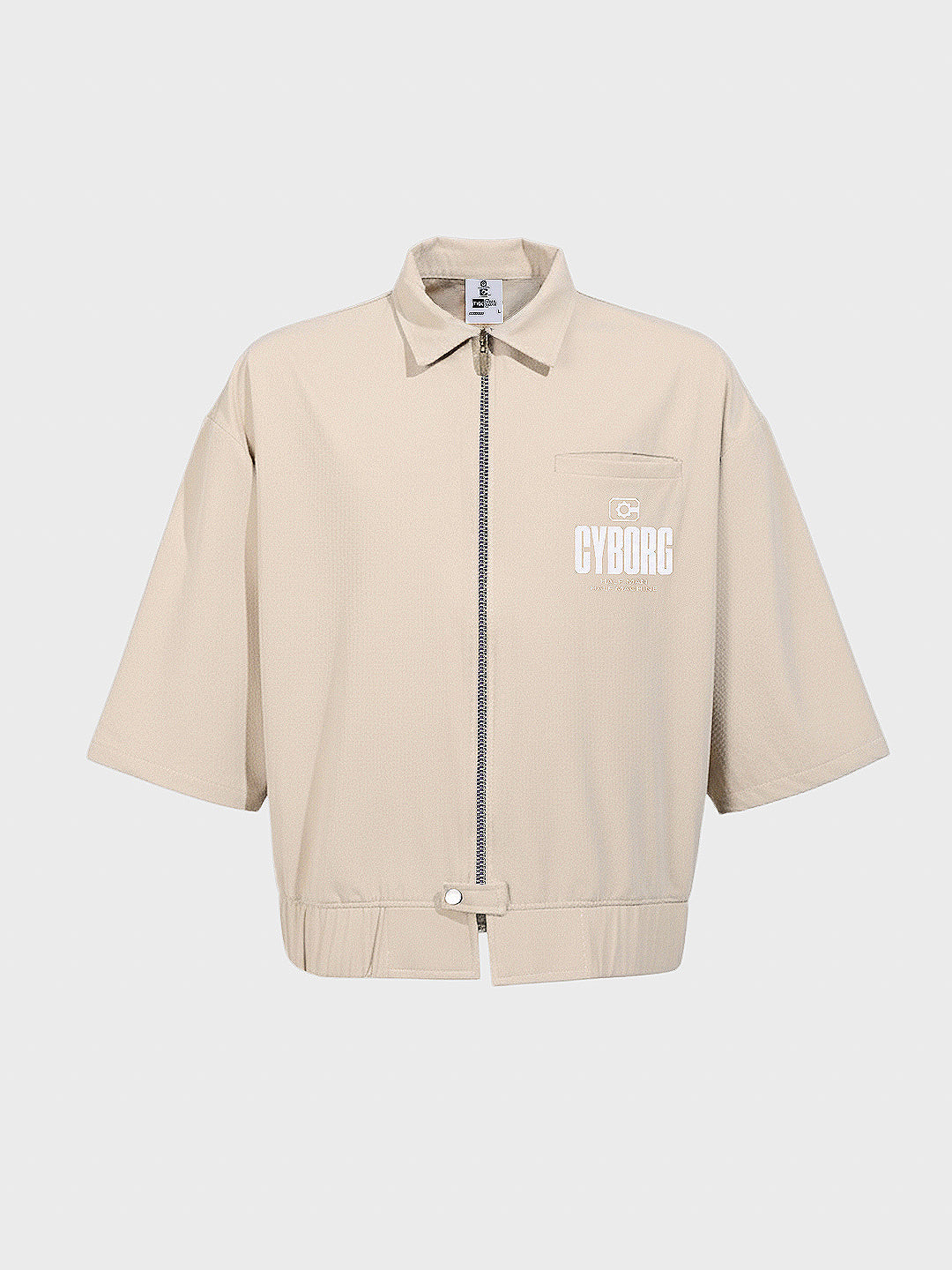 Men's Beige Oversized Fit Solid Warner Bros Jacket