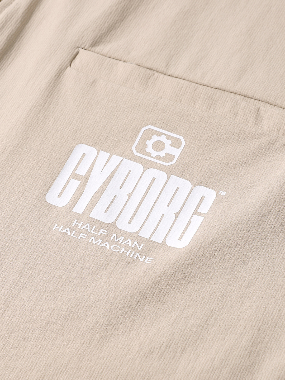 Men's Beige Oversized Fit Solid Warner Bros Jacket