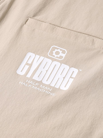 Men's Beige Oversized Fit Solid Warner Bros Jacket