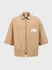Men's Khaki Oversized Fit Solid Warner Bros Jacket