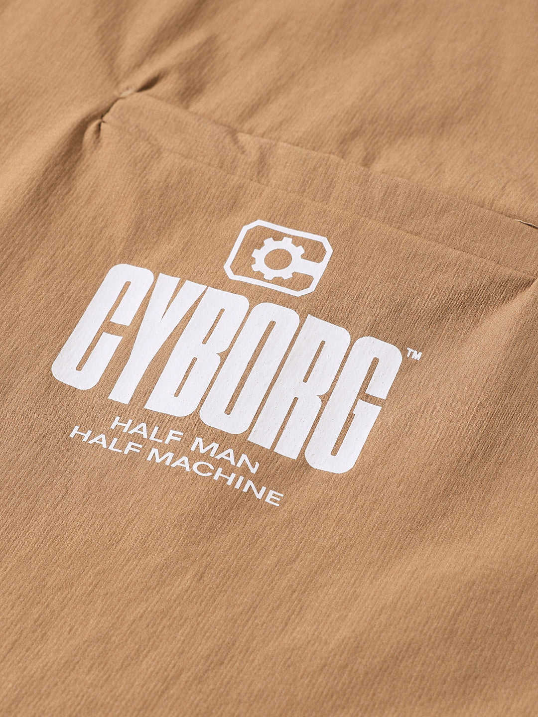 Men's Khaki Oversized Fit Solid Warner Bros Jacket