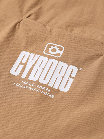 Men's Khaki Oversized Fit Solid Warner Bros Jacket