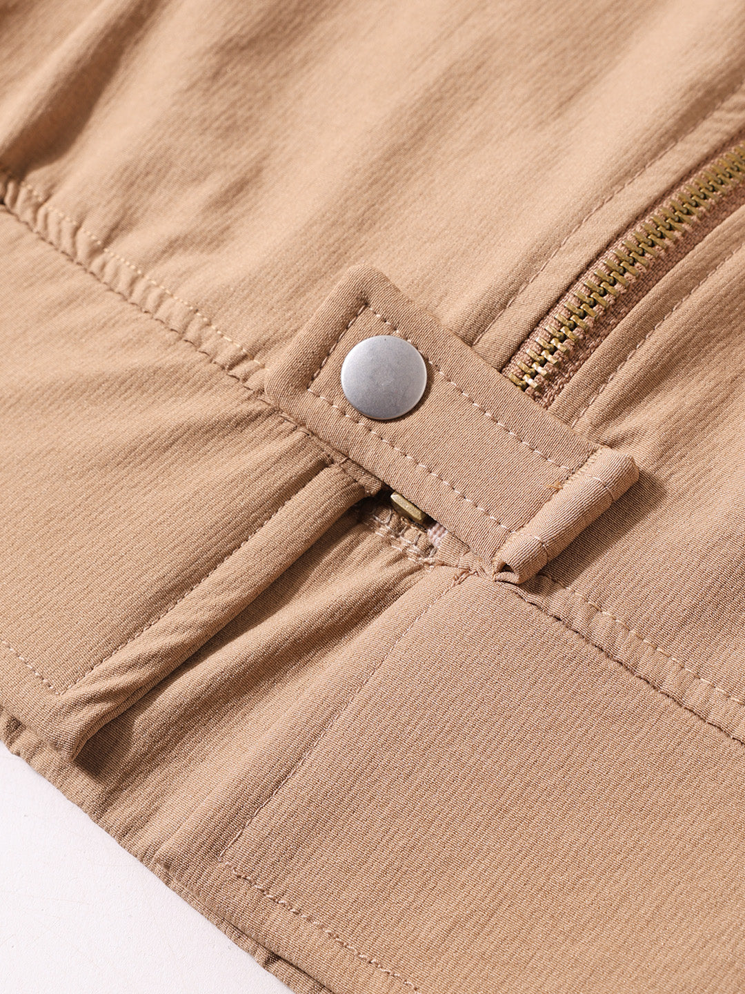 Men's Khaki Oversized Fit Solid Warner Bros Jacket