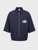 Men's Navy Blue Oversized Fit Solid Warner Bros Jacket