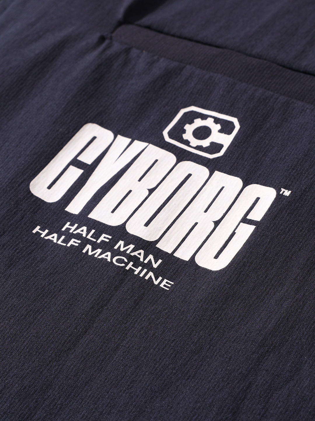 Men's Navy Blue Oversized Fit Solid Warner Bros Jacket