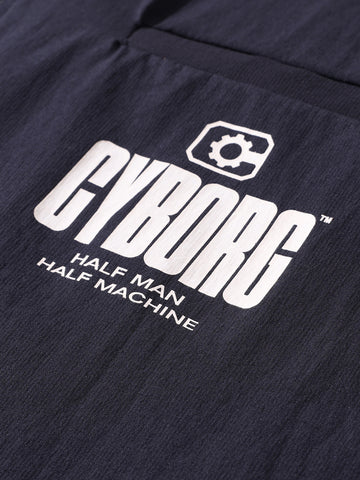 Men's Navy Blue Oversized Fit Solid Warner Bros Jacket