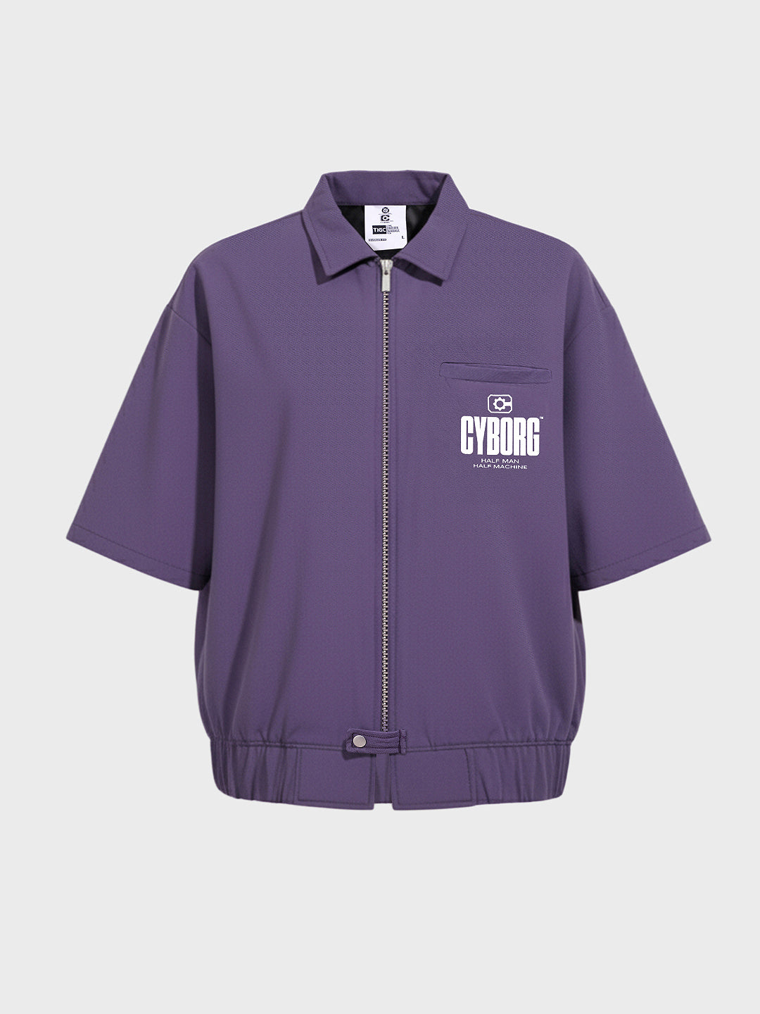 Men's Purple Oversized Fit Solid Warner Bros Jacket