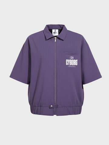 Men's Purple Oversized Fit Solid Warner Bros Jacket