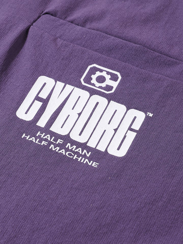 Men's Purple Oversized Fit Solid Warner Bros Jacket