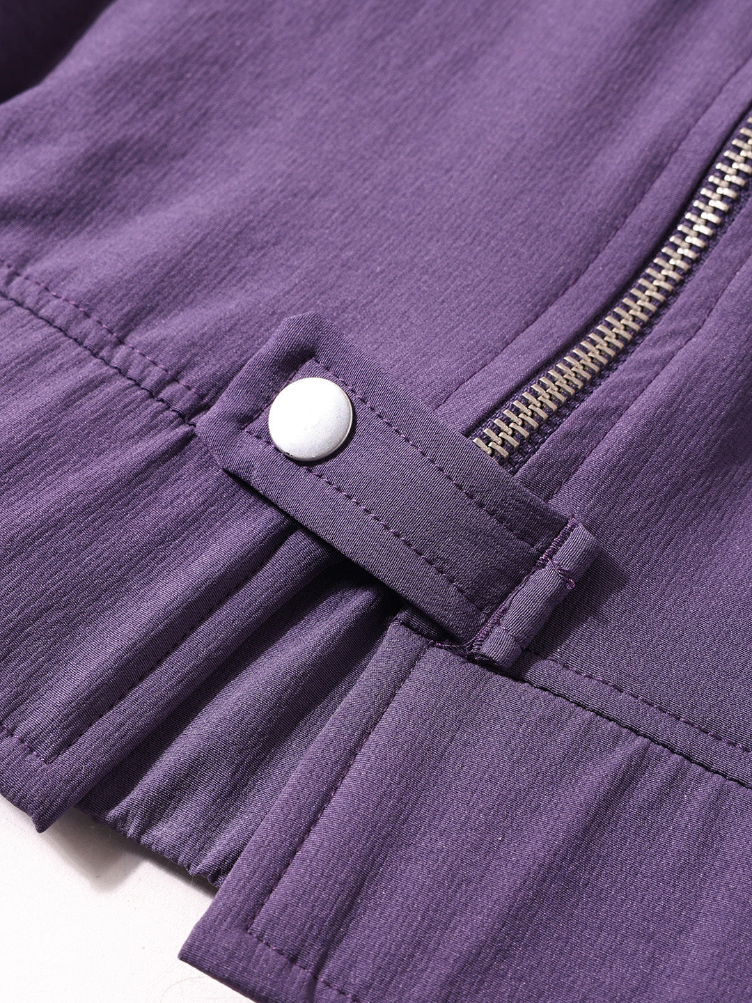 Men's Purple Oversized Fit Solid Warner Bros Jacket