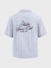 Men's Blue Boxy Fit Embroided  Casual Shirt