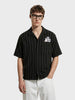 Men's Black Boxy Fit Striped Casual Shirt