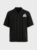 Men's Black Boxy Fit Striped Casual Shirt