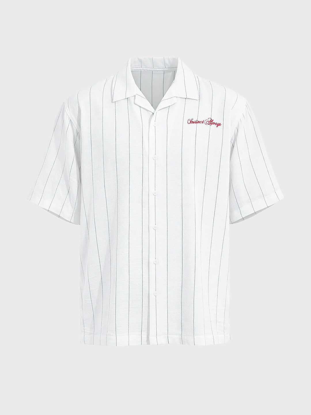 Men's White Boxy Fit Embroided  Casual Shirt