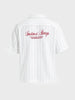 Men's White Boxy Fit Embroided  Casual Shirt