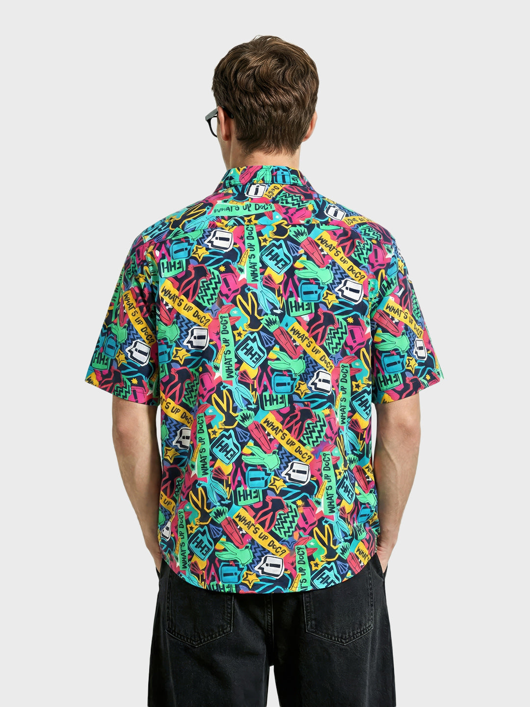 Men's Multicolor Boxy Fit Character Looney Tunes Shirt