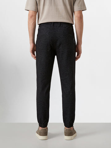 Men's Black Regular Fit Solid Casual Jeans