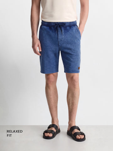 Men's Blue Relaxed Fit Solid Casual Shorts