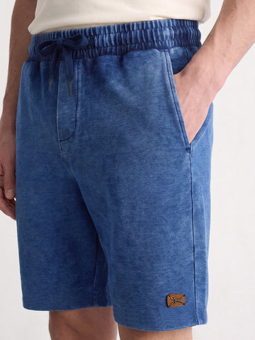 Men's Blue Relaxed Fit Solid Casual Shorts